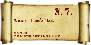 Mauer Timótea névjegykártya